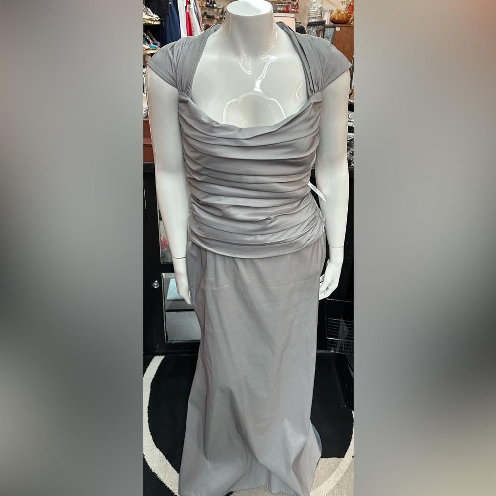 Metaphor sz 18 long gray formal dress